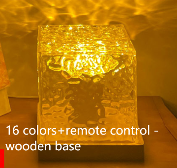 Luce notturna LED, lampada da tavolo in cristallo con proiezione rotante a effetto d'acqua, 16 colori intercambiabili.