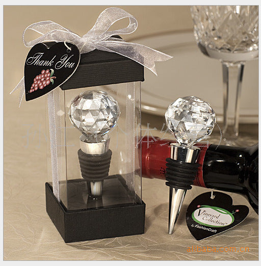 Crystal ball wine stopper