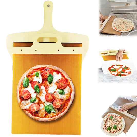 Sliding pizza peel. Non-stick smooth pizza cutting board. Storage transfer cutting board. Kitchen cooking tool